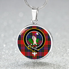 Manson Modern Tartan Crest Circle Necklace