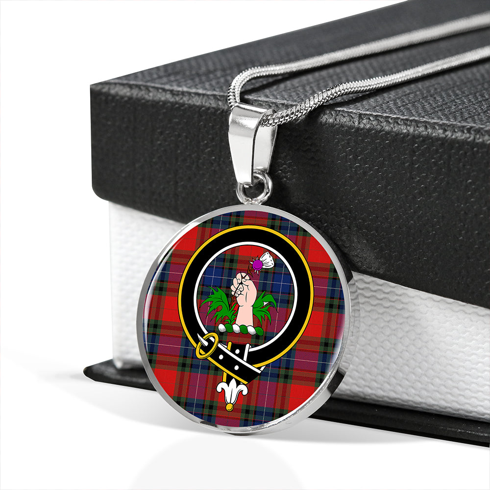 Manson Modern Tartan Crest Circle Necklace