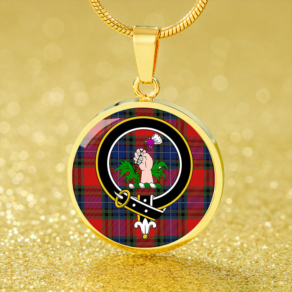 Manson Modern Tartan Crest Circle Necklace