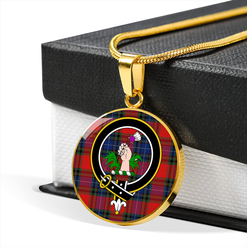 Manson Modern Tartan Crest Circle Necklace