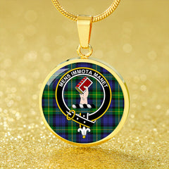 Meldrum Tartan Crest Circle Necklace