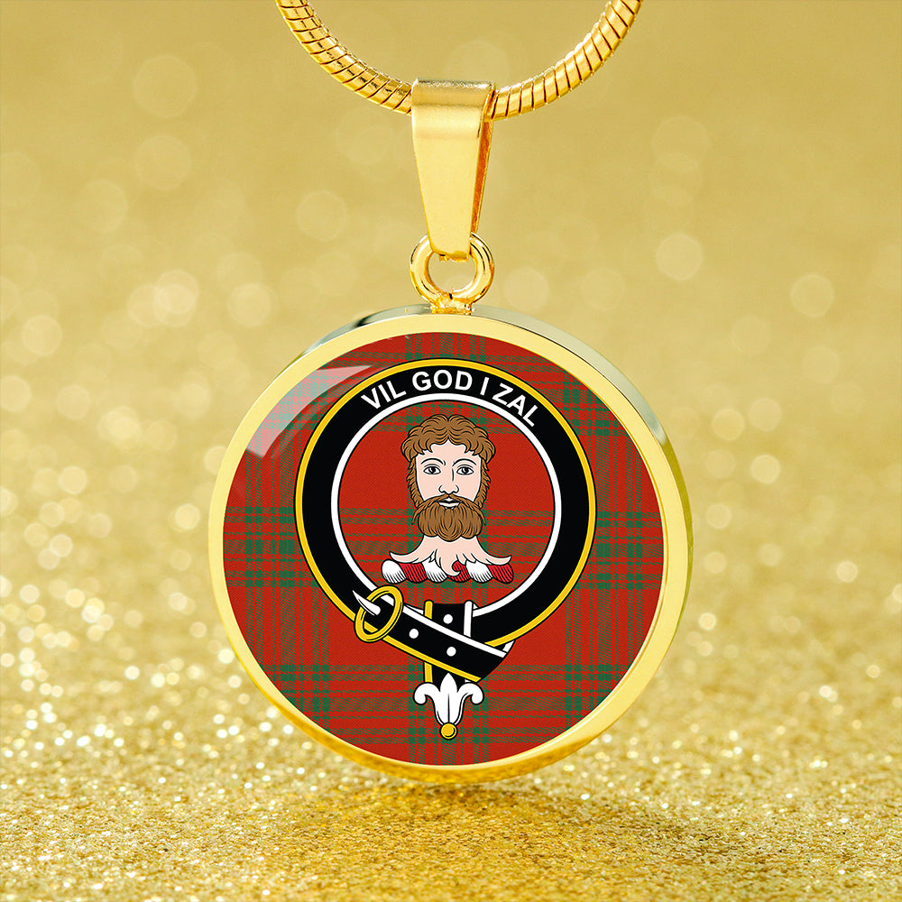 Menzies Ancient Tartan Crest Circle Necklace