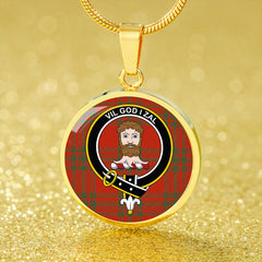 Menzies Ancient Tartan Crest Circle Necklace