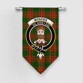 Menzies Green Modern Tartan Crest Gonfalon