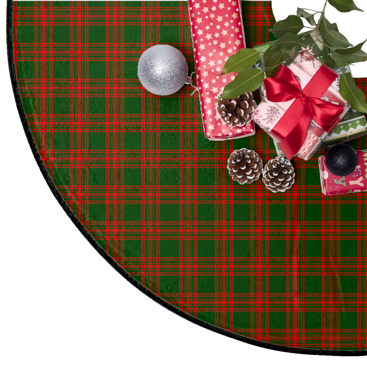 Menzies Green Modern Tartan Plaid Christmas Tree Skirt