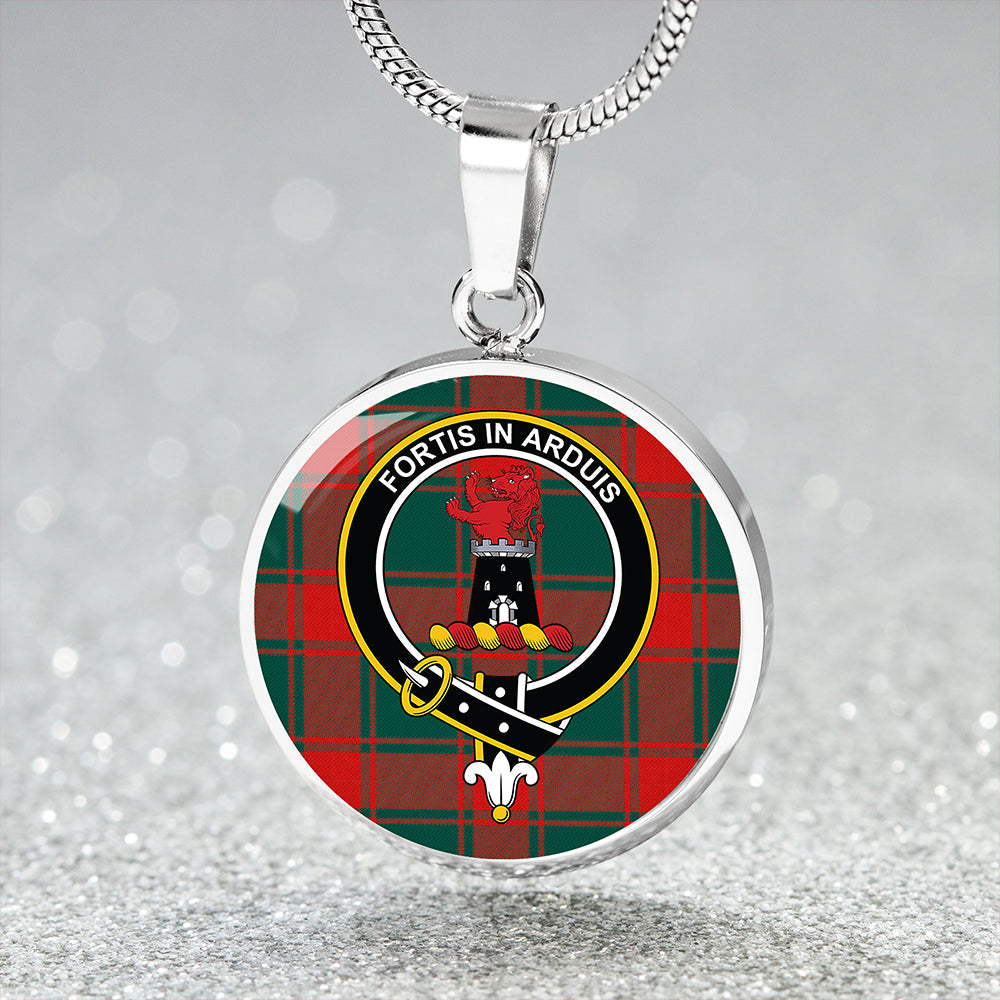 Middleton Weathered Tartan Crest Circle Necklace