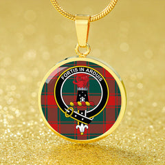 Middleton Weathered Tartan Crest Circle Necklace