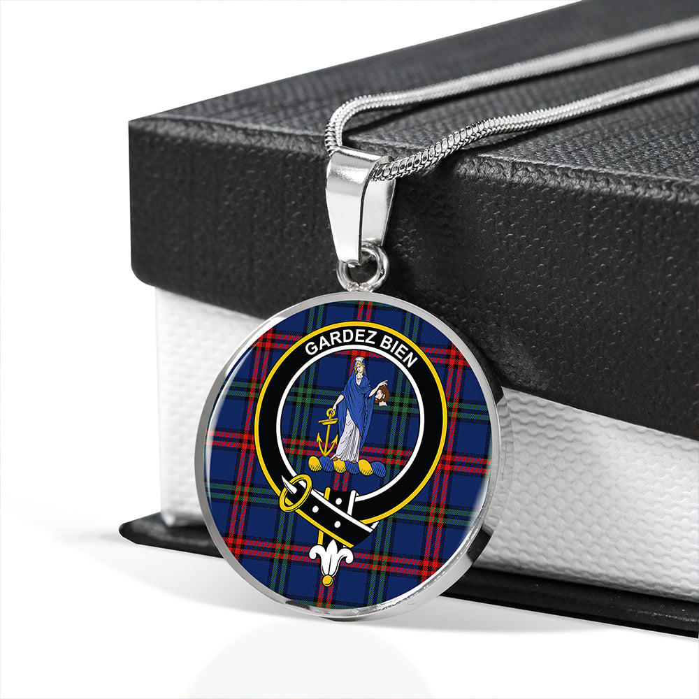 Montgomery Modern Tartan Crest Circle Necklace