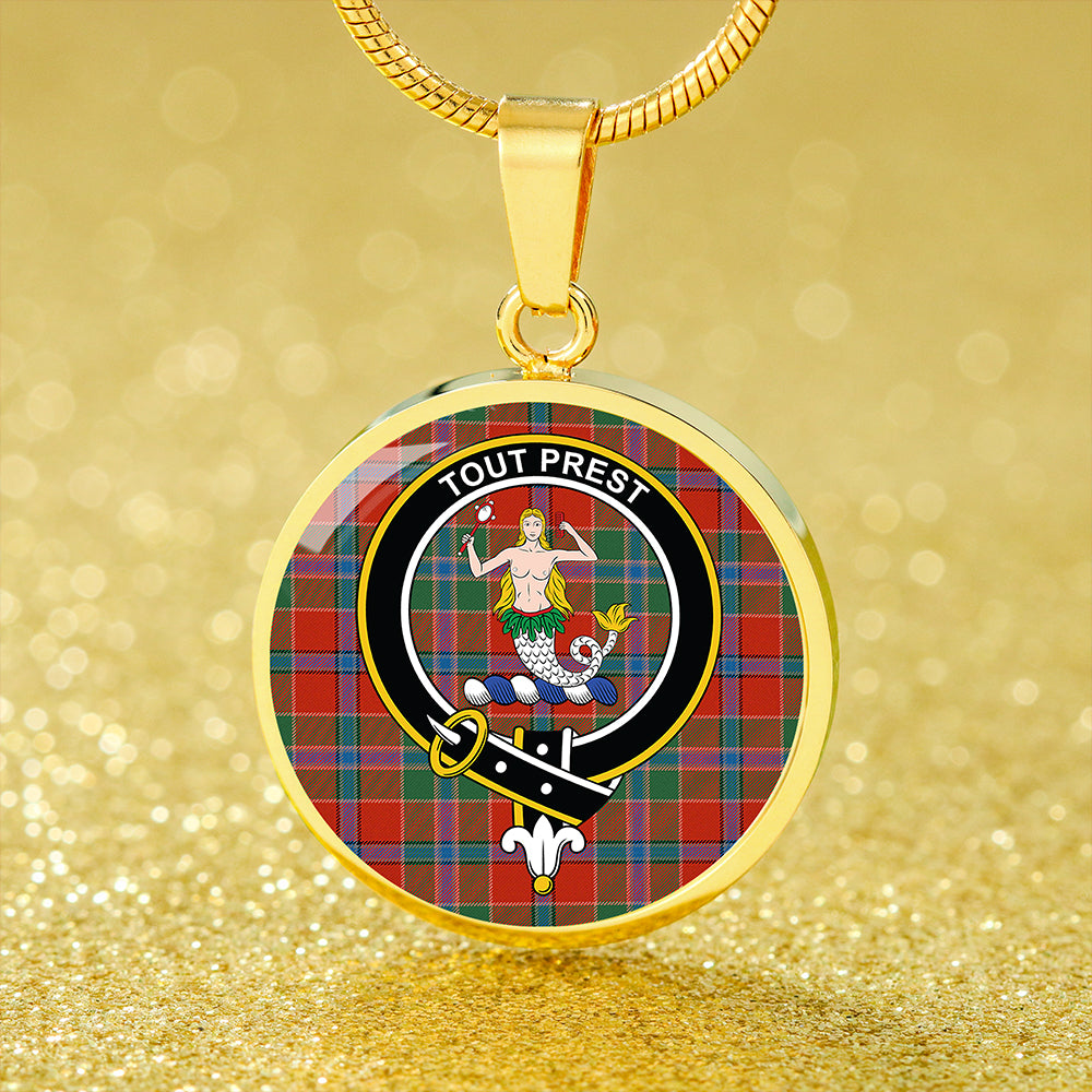 Murray of Abercairney Ancient Tartan Crest Circle Necklace
