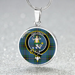 Murray of Elibank Ancient Tartan Crest Circle Necklace