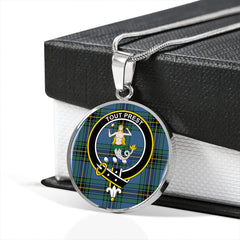 Murray of Elibank Ancient Tartan Crest Circle Necklace