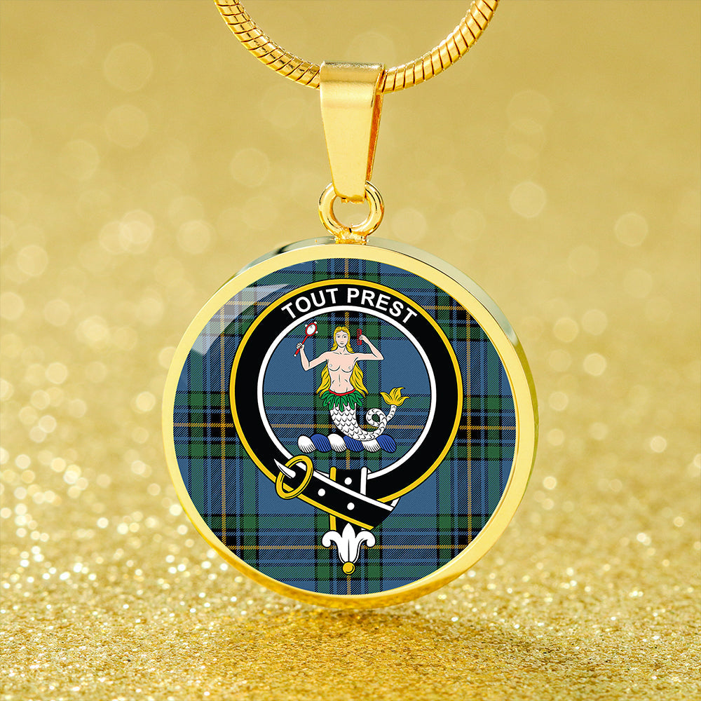 Murray of Elibank Ancient Tartan Crest Circle Necklace