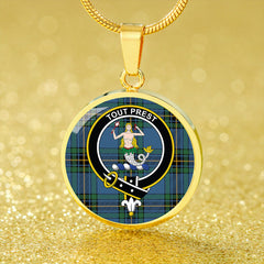 Murray of Elibank Ancient Tartan Crest Circle Necklace