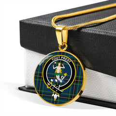 Murray of Elibank Modern Tartan Crest Circle Necklace