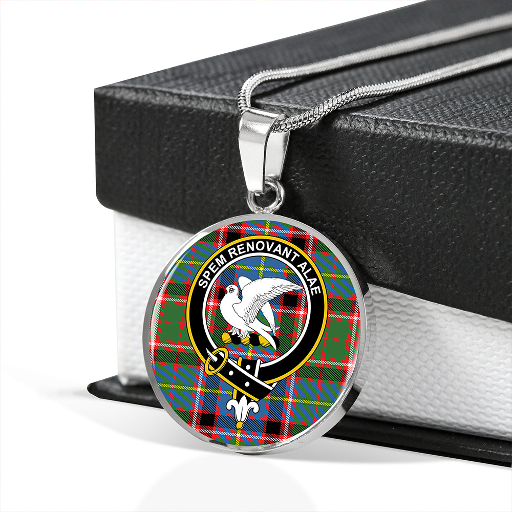 Norvel Tartan Crest Circle Necklace