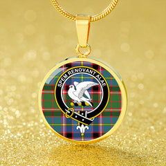 Norvel Tartan Crest Circle Necklace
