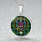 Ogilvie Hunting Ancient Tartan Crest Circle Necklace