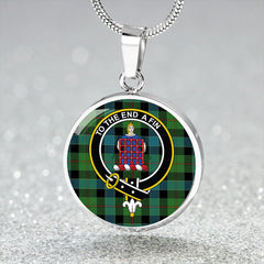 Ogilvie Hunting Ancient Tartan Crest Circle Necklace