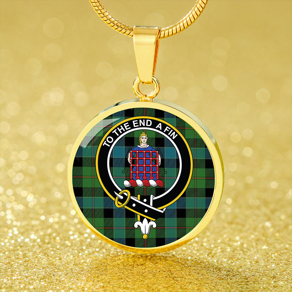 Ogilvie Hunting Ancient Tartan Crest Circle Necklace