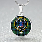 Ogilvie Hunting Modern Tartan Crest Circle Necklace