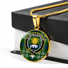 Purves Tartan Crest Circle Necklace