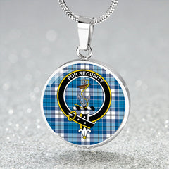 Roberton Tartan Crest Circle Necklace