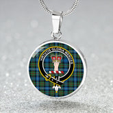 Robertson Hunting Ancient Tartan Crest Circle Necklace