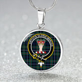 Robertson Hunting Modern Tartan Crest Circle Necklace