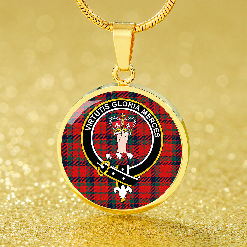 Robertson Modern Tartan Crest Circle Necklace