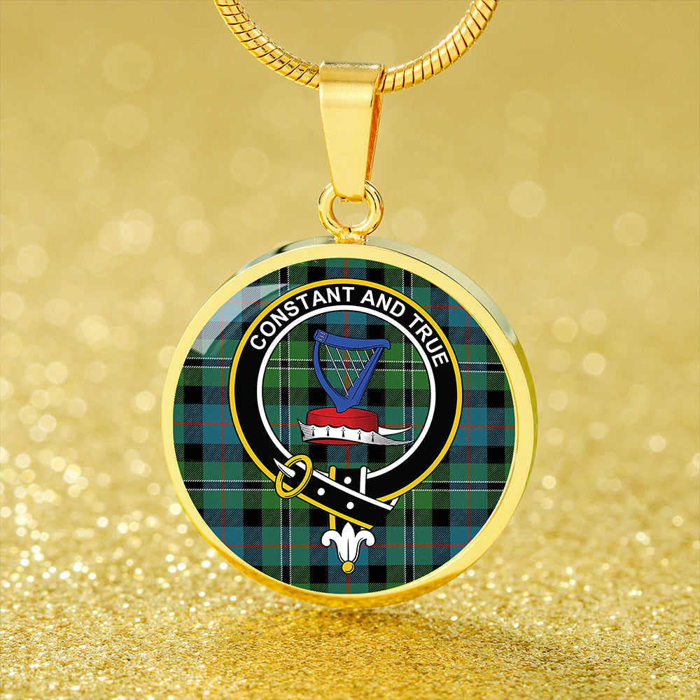 Rose Hunting Ancient Tartan Crest Circle Necklace
