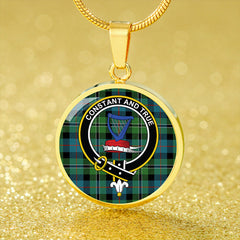 Rose Hunting Ancient Tartan Crest Circle Necklace