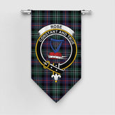 Rose Hunting Modern Tartan Crest Gonfalon