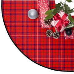 Rose Modern Tartan Plaid Christmas Tree Skirt