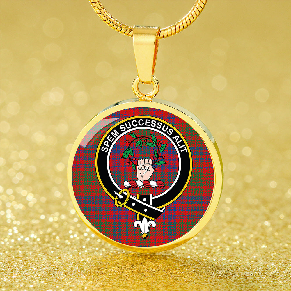 Ross Modern Tartan Crest Circle Necklace