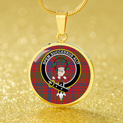 Ross Modern Tartan Crest Circle Necklace