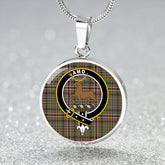 Scott Green Weathered Tartan Crest Circle Necklace