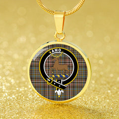 Scott Green Weathered Tartan Crest Circle Necklace