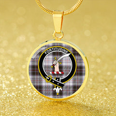 Scott MacRae Weathered Tartan Crest Circle Necklace