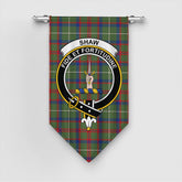 Shaw Green Modern Tartan Crest Gonfalon
