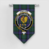 Sinclair Hunting Modern Tartan Crest Gonfalon