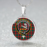Skene Modern Tartan Crest Circle Necklace