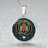 Smith (Gow Hunting) Modern Tartan Crest Circle Necklace