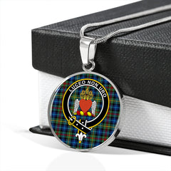 Smith (Gow Hunting) Modern Tartan Crest Circle Necklace