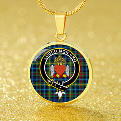 Smith (Gow Hunting) Modern Tartan Crest Circle Necklace