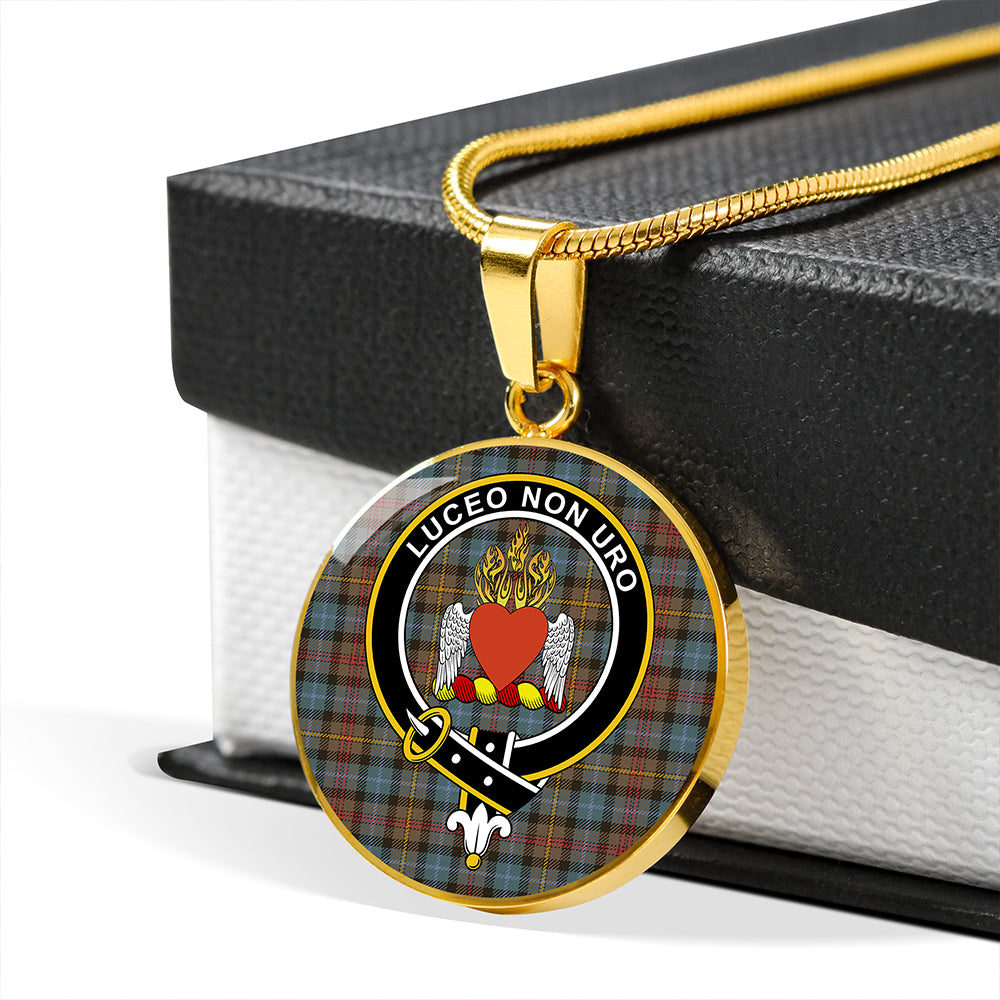 Smith (Gow Hunting) Weathered Tartan Crest Circle Necklace