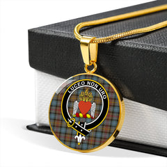 Smith (Gow Hunting) Weathered Tartan Crest Circle Necklace