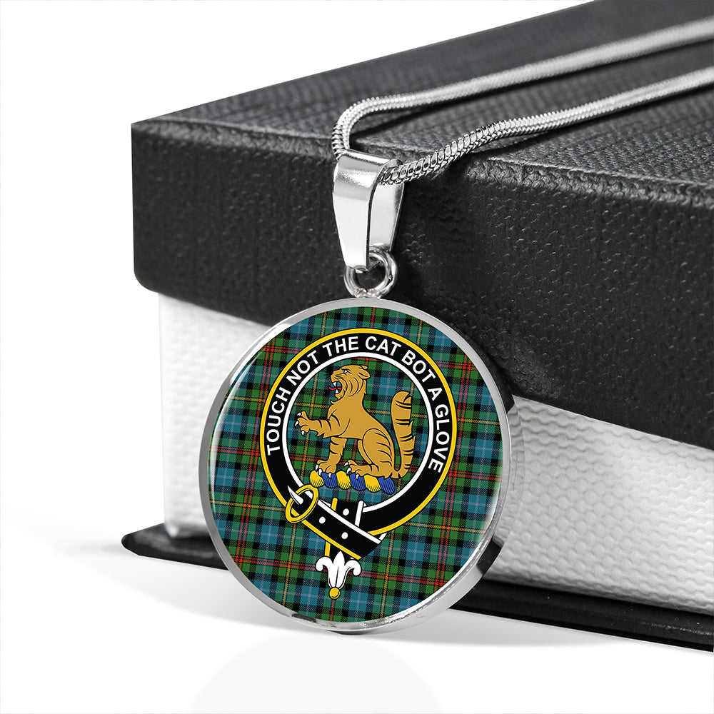 Smith (MacGowan Hunting) Ancient Tartan Crest Circle Necklace