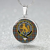 Smith (MacGowan Hunting) Weathered Tartan Crest Circle Necklace