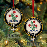 Stevenson Tartan Crest Wood Acrylic Ornament