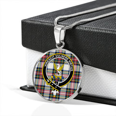 Stewart Dress Modern Tartan Crest Circle Necklace